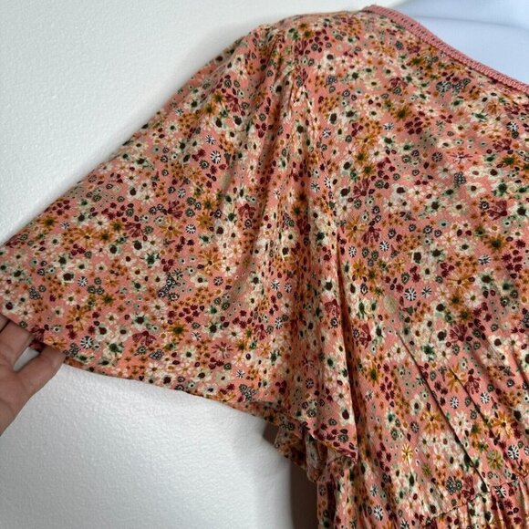 Sonoma Ditsy Floral Babydoll Tunic Top Crochet Size 2XL Coral Pink - Picture 6 of 9